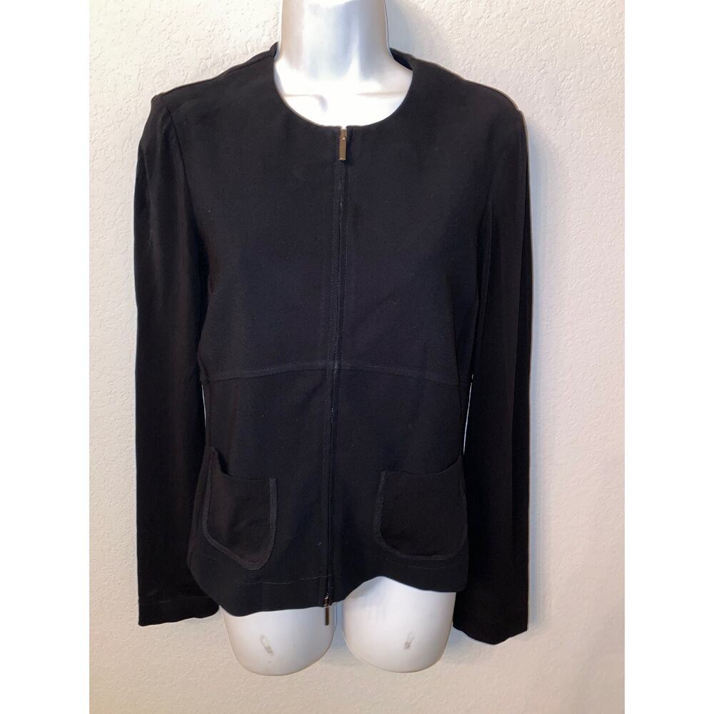 EUC Max Mara black jacket size M viscose zipper & Pockets